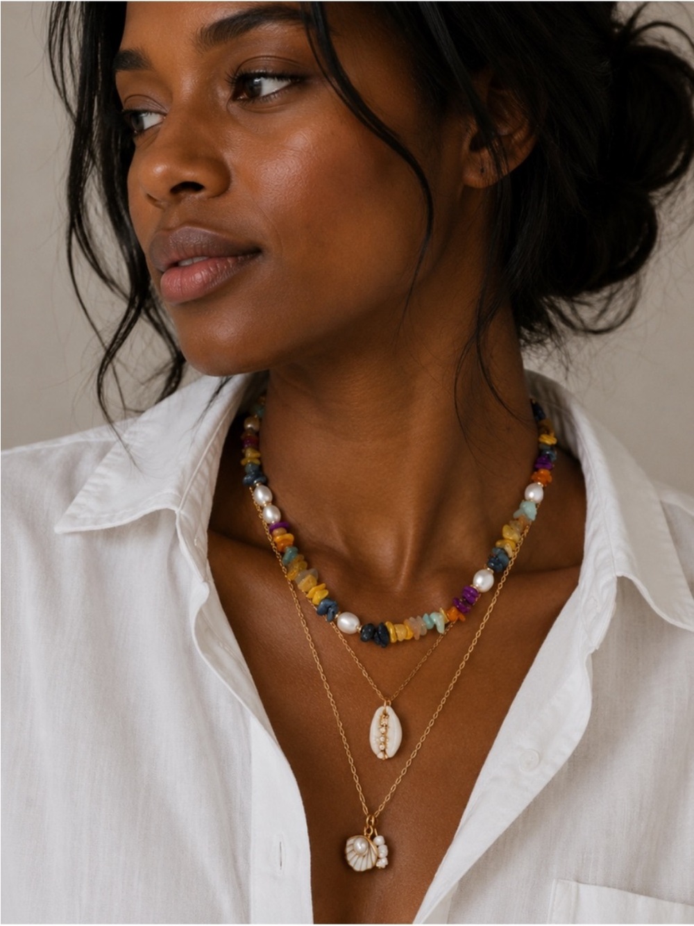 New! Coastal Preppy Colorful Necklace Stack Set of 3 NWOT 1070